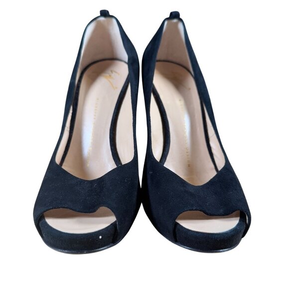 Giuseppe Zanotti Peep Toe Calf Hair Leopard Print Wedge Shoes Heels Size 39 - Picture 5 of 8